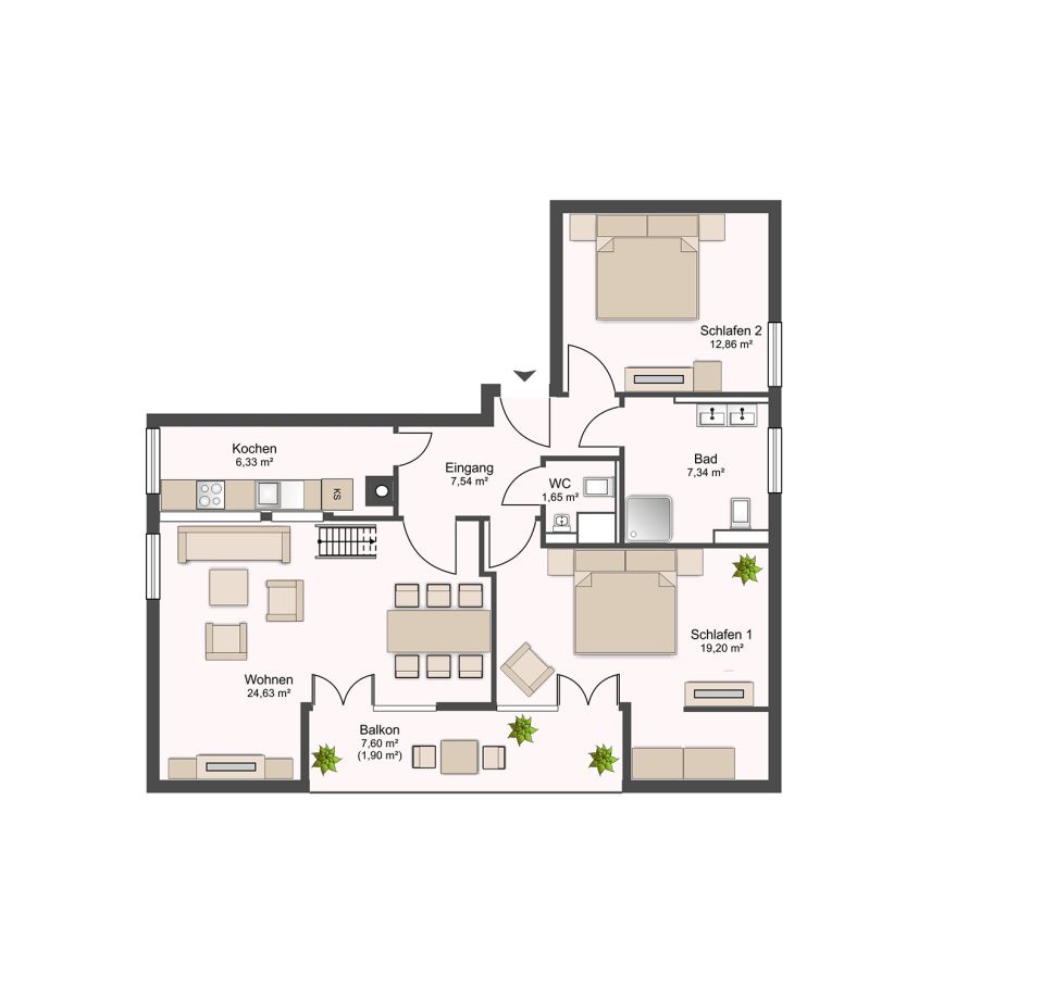 Grundriss der Ferienwohnung Morgenmoos