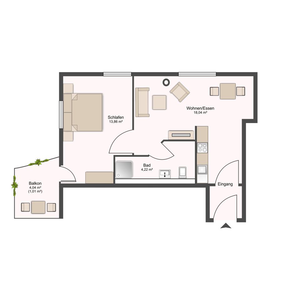 Grundriss der Ferienwohnung Musikantenstube
