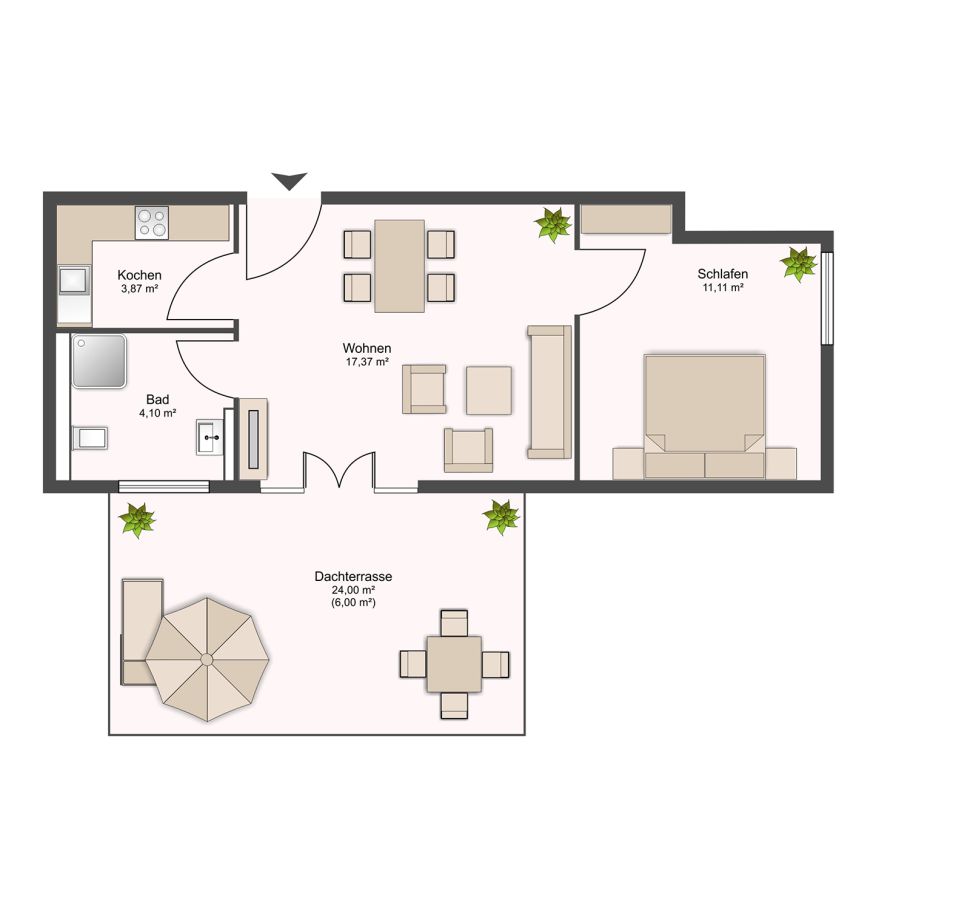 Grundriss der Ferienwohnung Sennstube