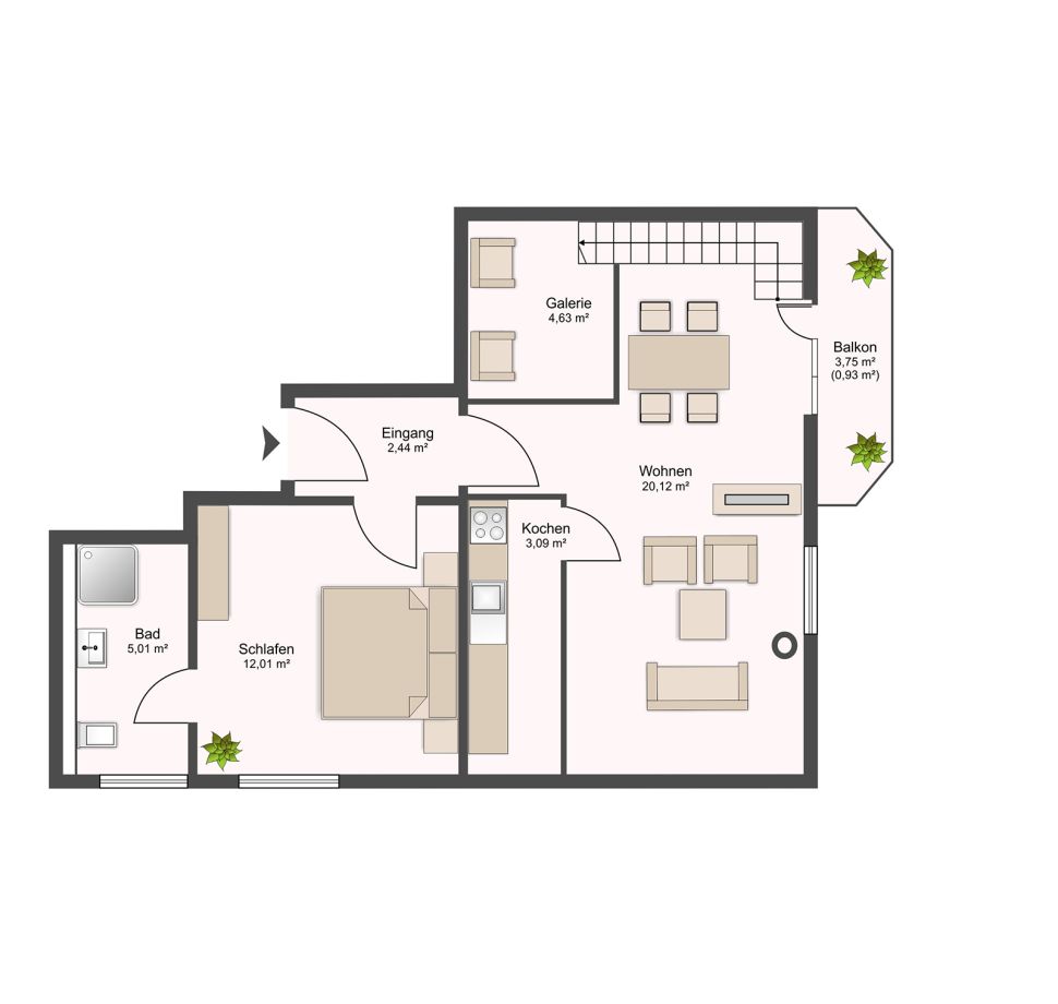 Grundriss der Ferienwohnung Wildererstand